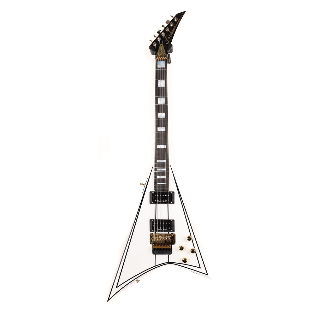 Jackson Custom Shop Randy Rhoads RR 1.5 Floyd Music Zoo Exclusive White with Black Pinstripes — 2