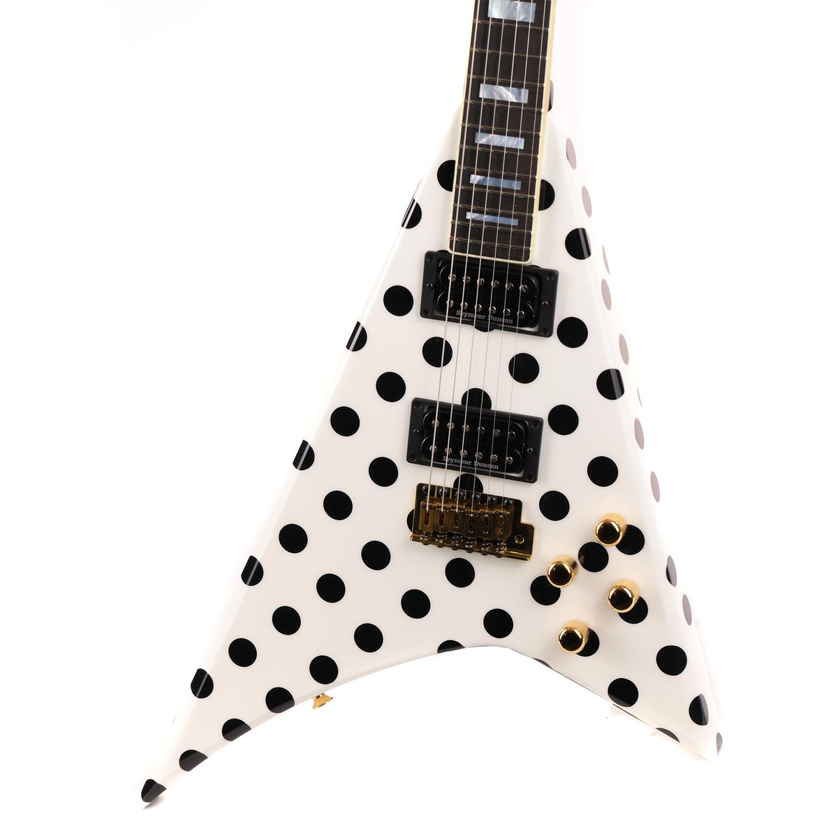 Jackson Custom Shop Randy Rhoads RR 1.5 Music Zoo Exclusive White with Black Polka Dots — 7