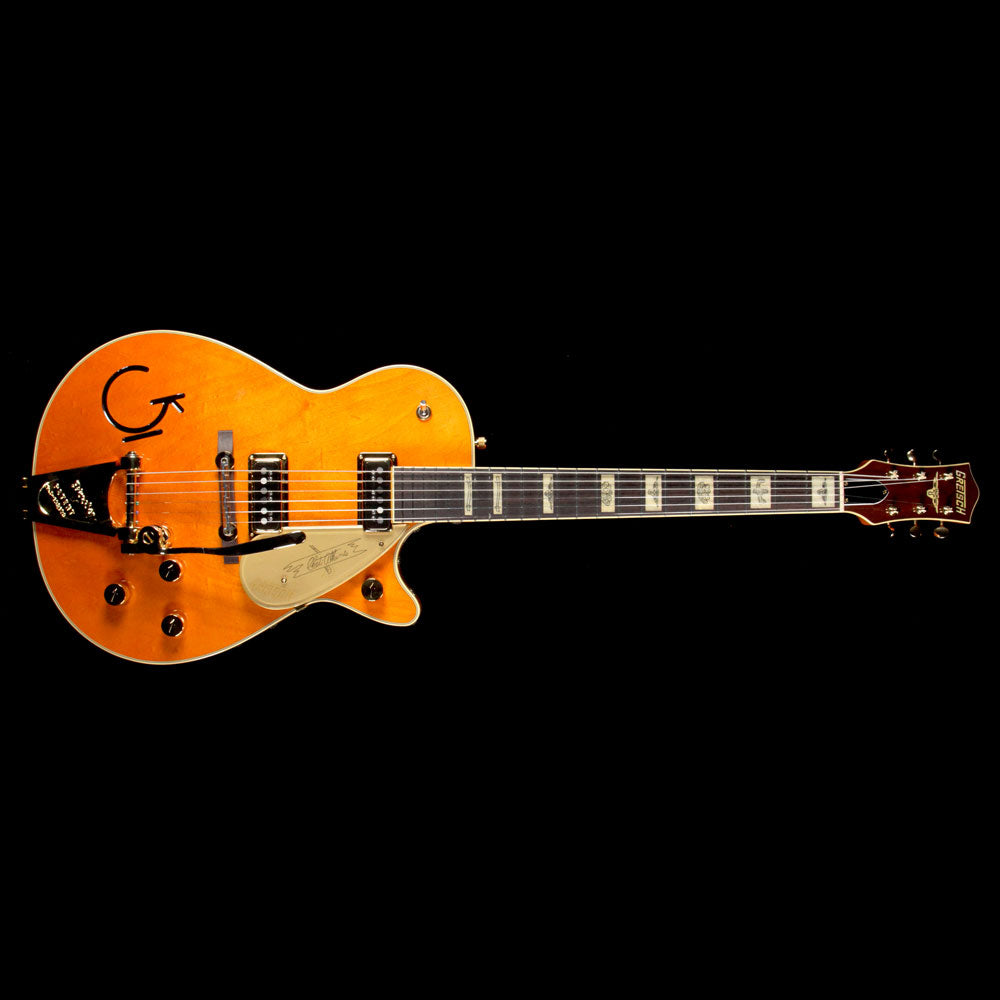 Used Gretsch G6121-1955 Chet Atkins Electric Guitar Tangerine with Leather Trim — 2