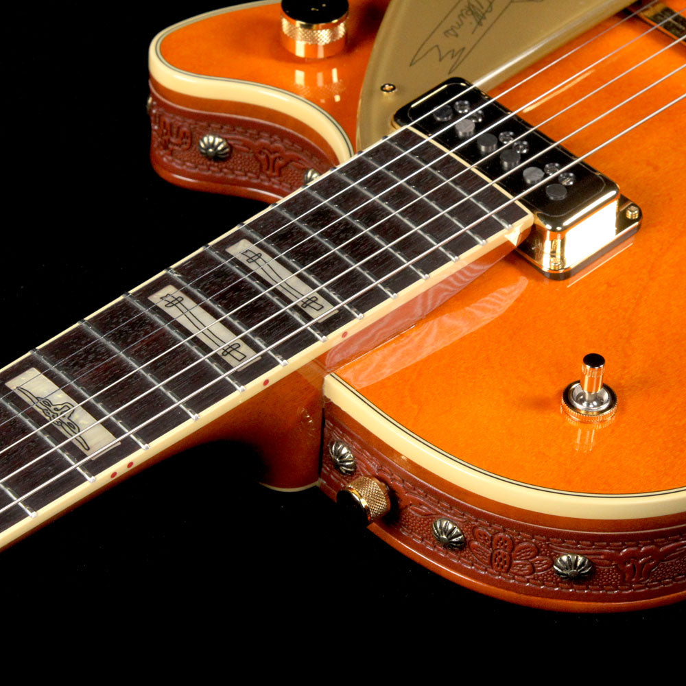 Used Gretsch G6121-1955 Chet Atkins Electric Guitar Tangerine with Leather Trim — 6