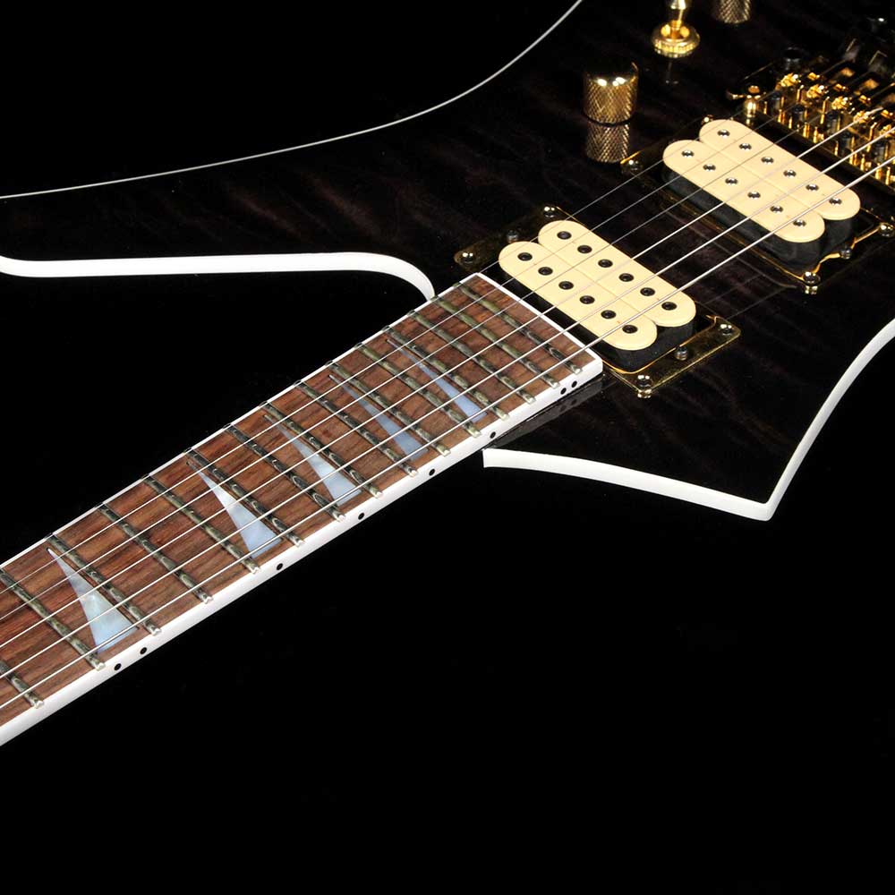 Used 2016 Jackson Custom Shop KE2 Kelly Electric Guitar Flat Top Transparent Black — 5