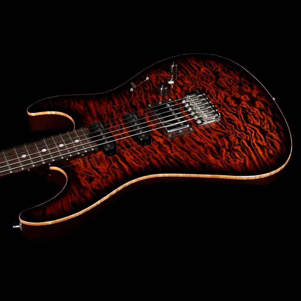 Used 2016 ESP Exhibition Limited Snapper CTM NAMM Display Electric Guitar Tiger Eye Quilt — 4