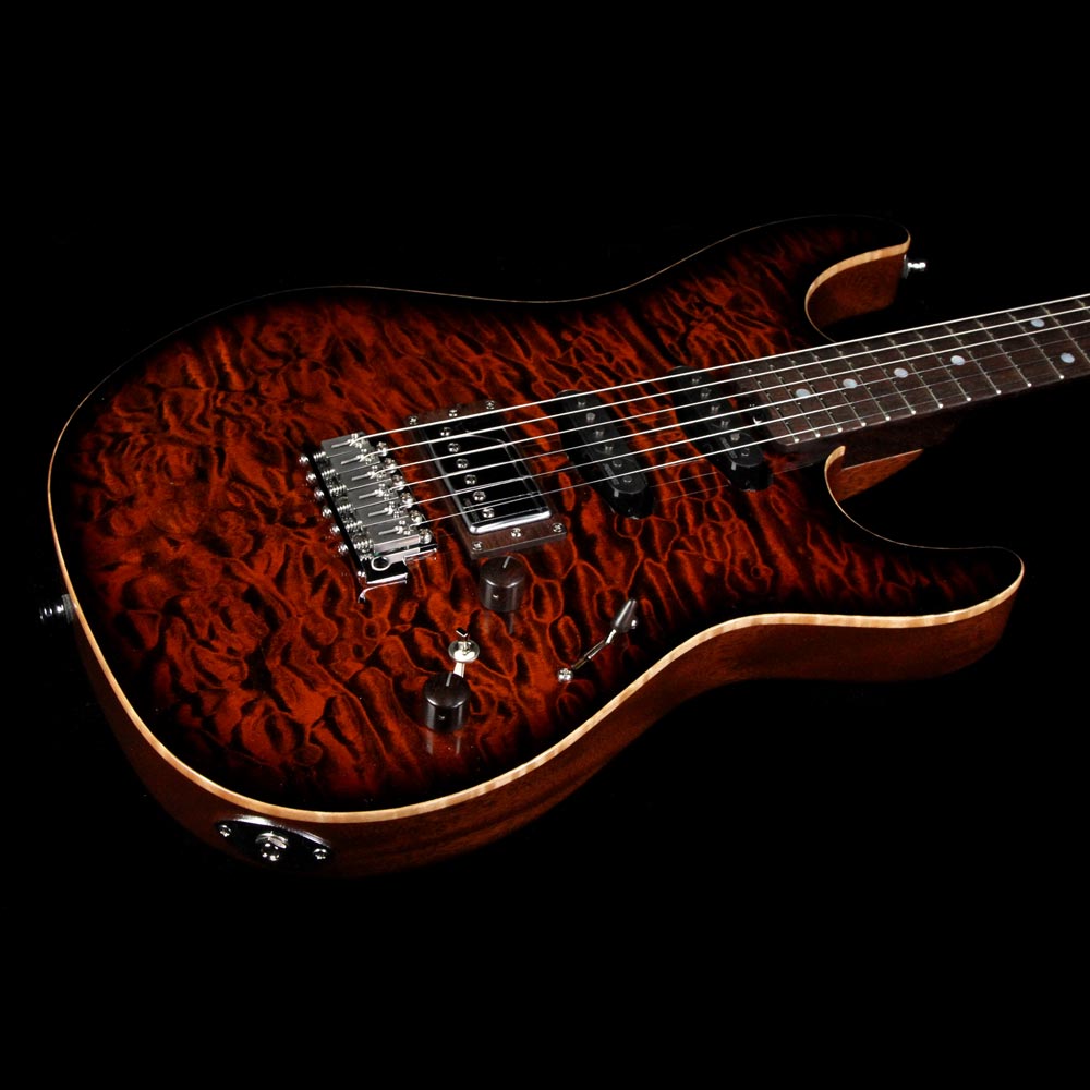 Used 2016 ESP Exhibition Limited Snapper CTM NAMM Display Electric Guitar Tiger Eye Quilt — 5