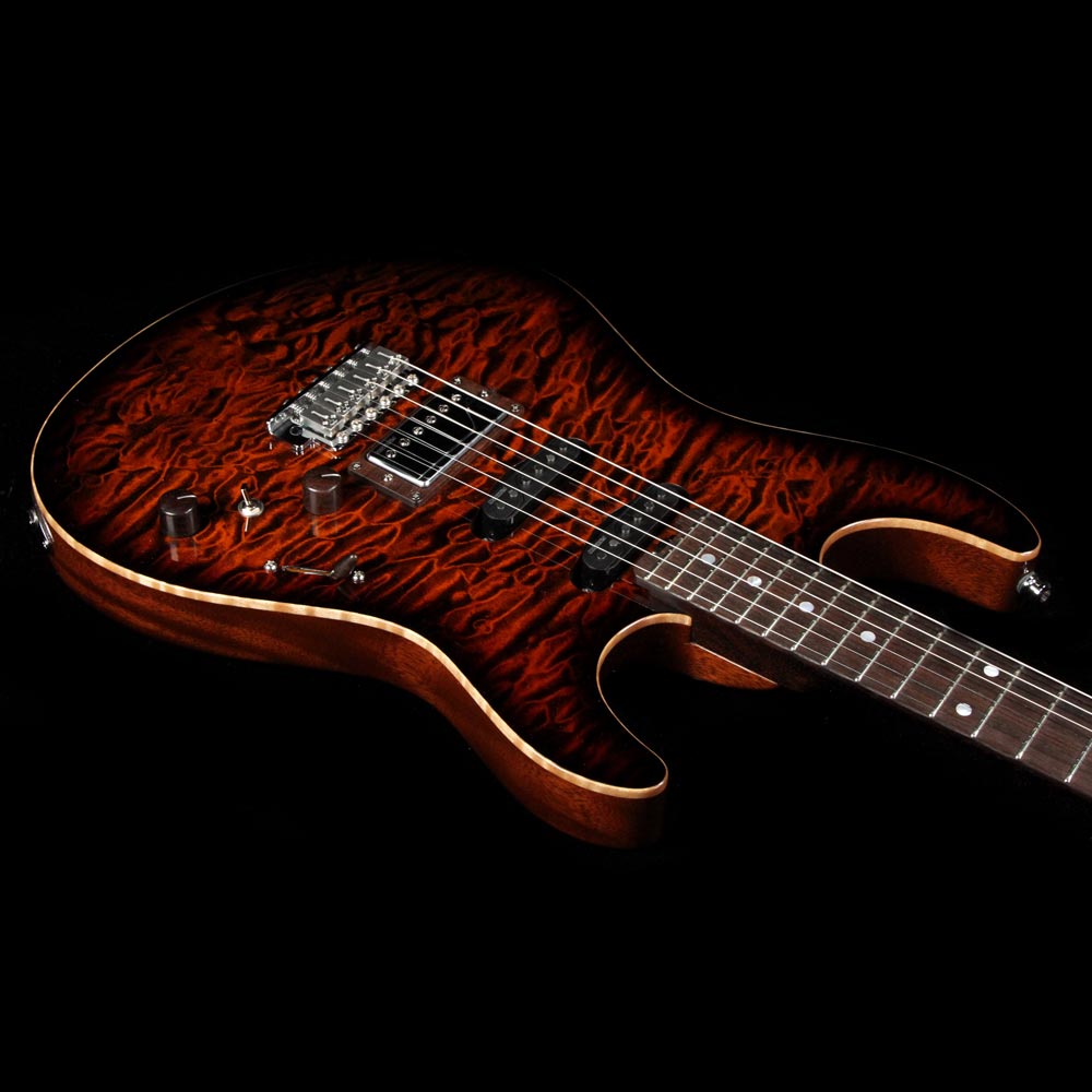 Used 2016 ESP Exhibition Limited Snapper CTM NAMM Display Electric Guitar Tiger Eye Quilt — 6