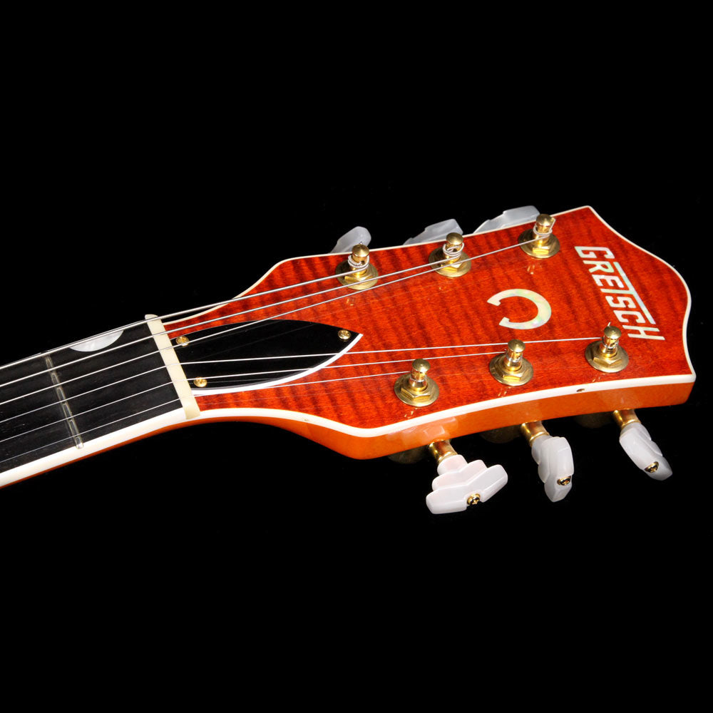 Used 2010 Gretsch G6120TM Chet Atkins Tiger Maple Electric Guitar Orange — 9