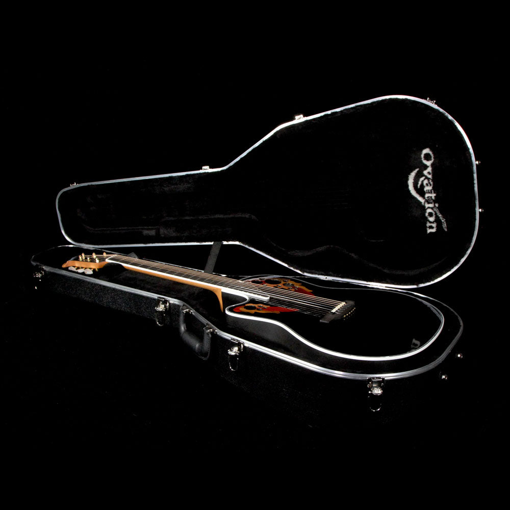 Ovation C1778LX Custom Elite Left-Handed Acoustic Guitar Black — 8