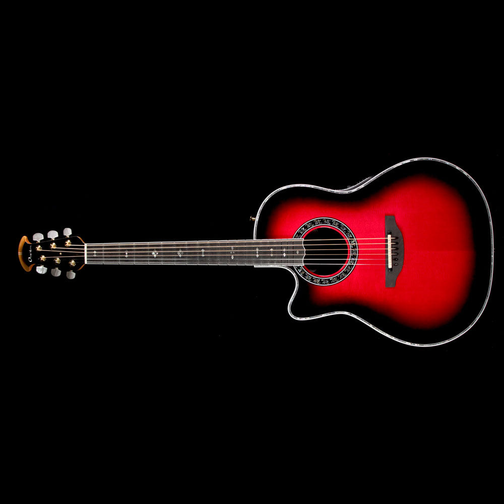 Ovation C1779LX Custom Legend LX Left-Handed Acoustic Guitar Black Cherry Burst — 2