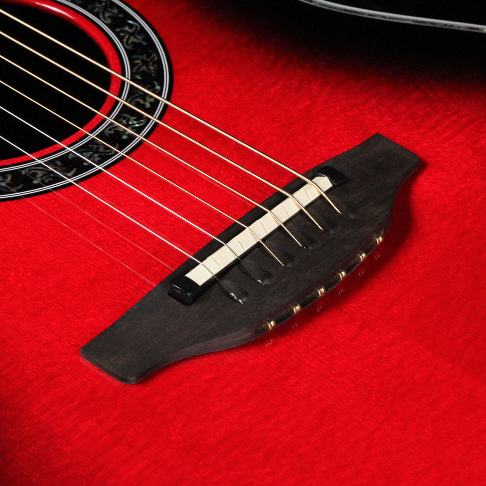Ovation C1779LX Custom Legend LX Left-Handed Acoustic Guitar Black Cherry Burst — 5