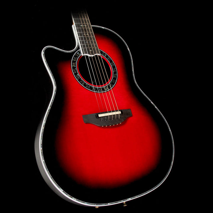 Ovation C1779LX Custom Legend LX Left-Handed Acoustic Guitar Black Cherry Burst
