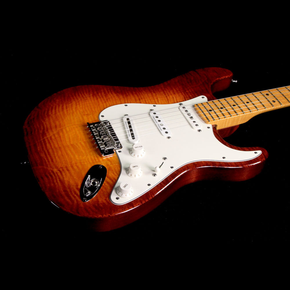 Used 2011 Fender American Select Stratocaster Electric Guitar Dark Cherry Burst — 6