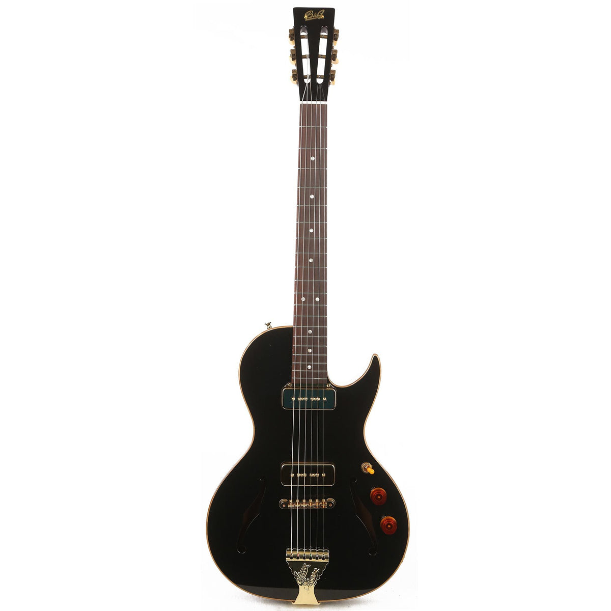 B&G Guitars Little Sister Crossroads Cutaway P-90 Midnight Ocean — 2