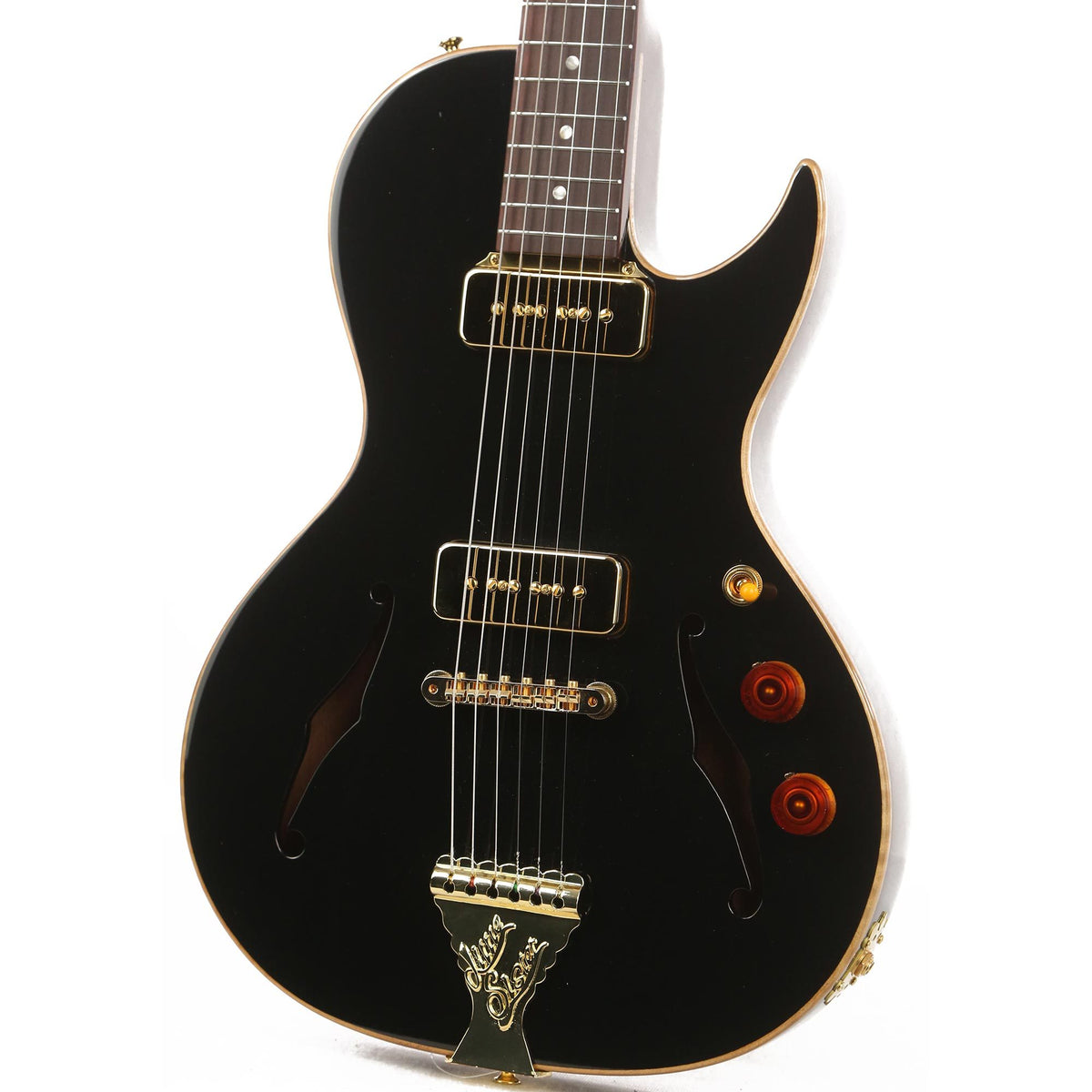 B&G Guitars Little Sister Crossroads Cutaway P-90 Midnight Ocean — 6