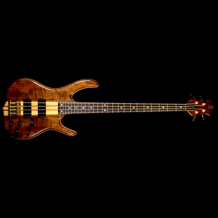 Used Ken Smith BSR-4TN Figured Walnut Top Electric Bass Guitar Natural