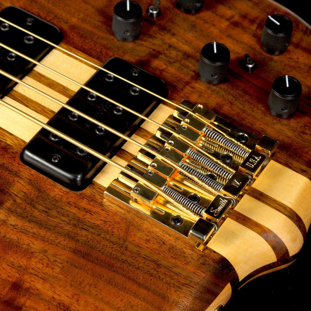 Used Ken Smith BSR-4TN Figured Walnut Top Electric Bass Guitar Natural — 5