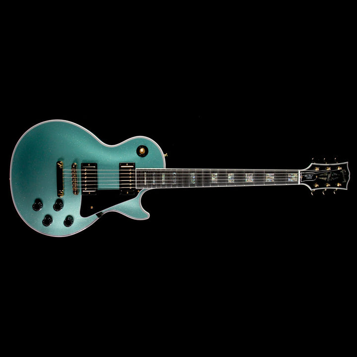 Gibson Custom Shop Limited Edition Les Paul Custom Sparkle Abalone Electric Guitar Green Sparkle