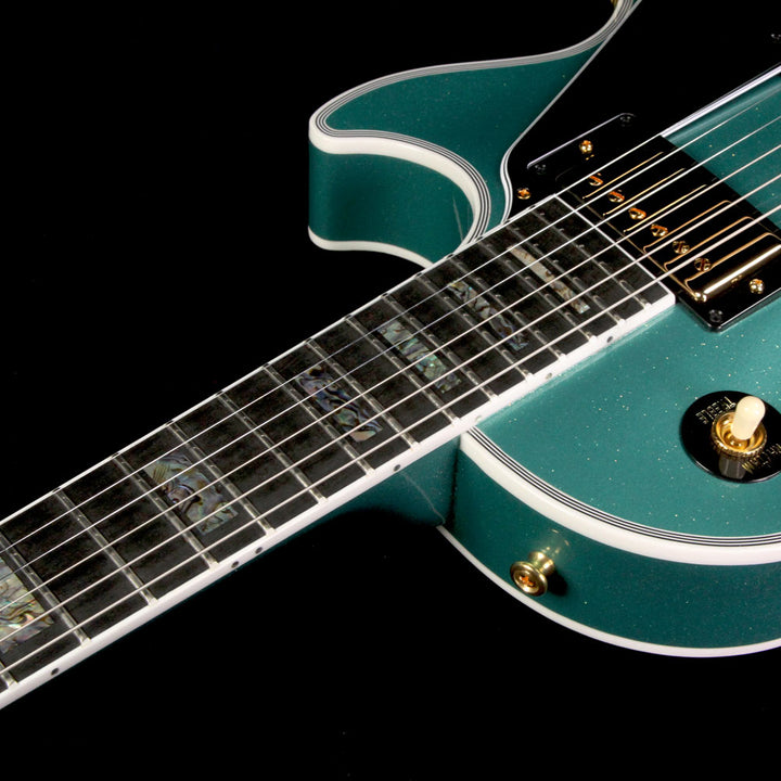 Gibson Custom Shop Limited Edition Les Paul Custom Sparkle Abalone Electric Guitar Green Sparkle