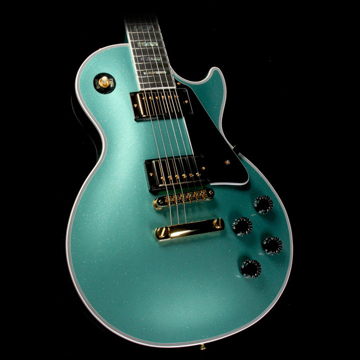 Gibson Custom Shop Limited Edition Les Paul Custom Sparkle Abalone Electric Guitar Green Sparkle