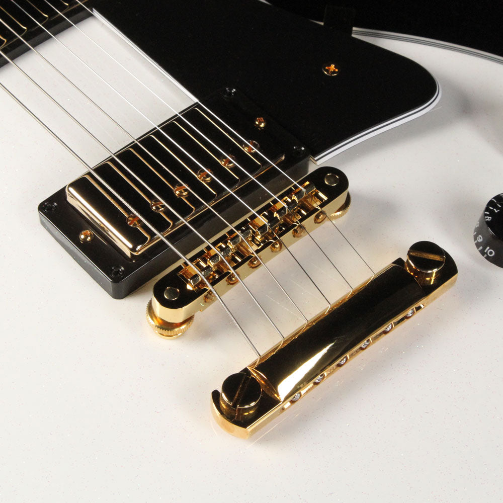 Gibson Custom Shop Limited Edition Les Paul Custom Sparkle Abalone Electric Guitar White Sparkle — 5