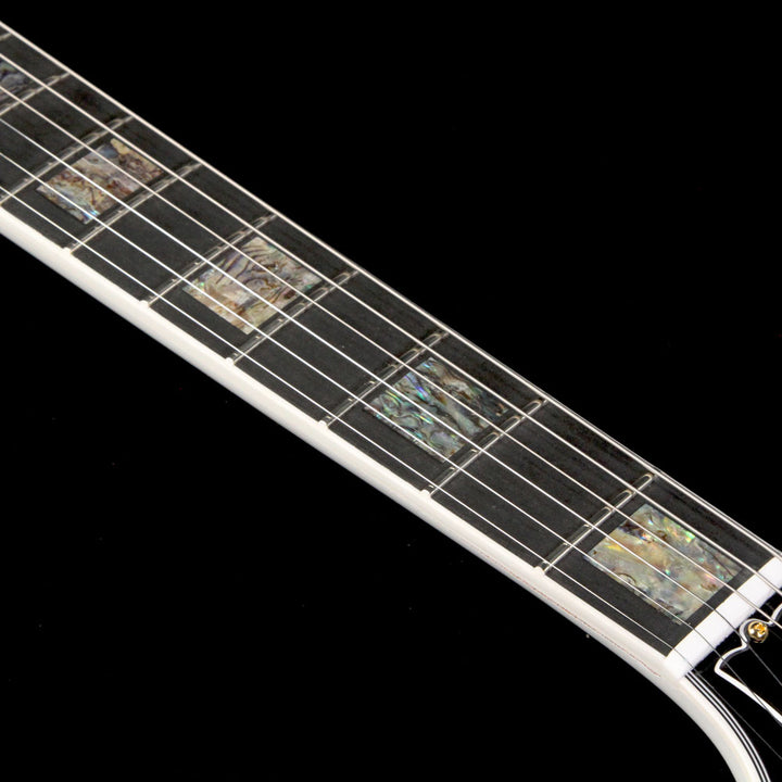 Gibson Custom Shop Limited Edition Les Paul Custom Sparkle Abalone Electric Guitar White Sparkle