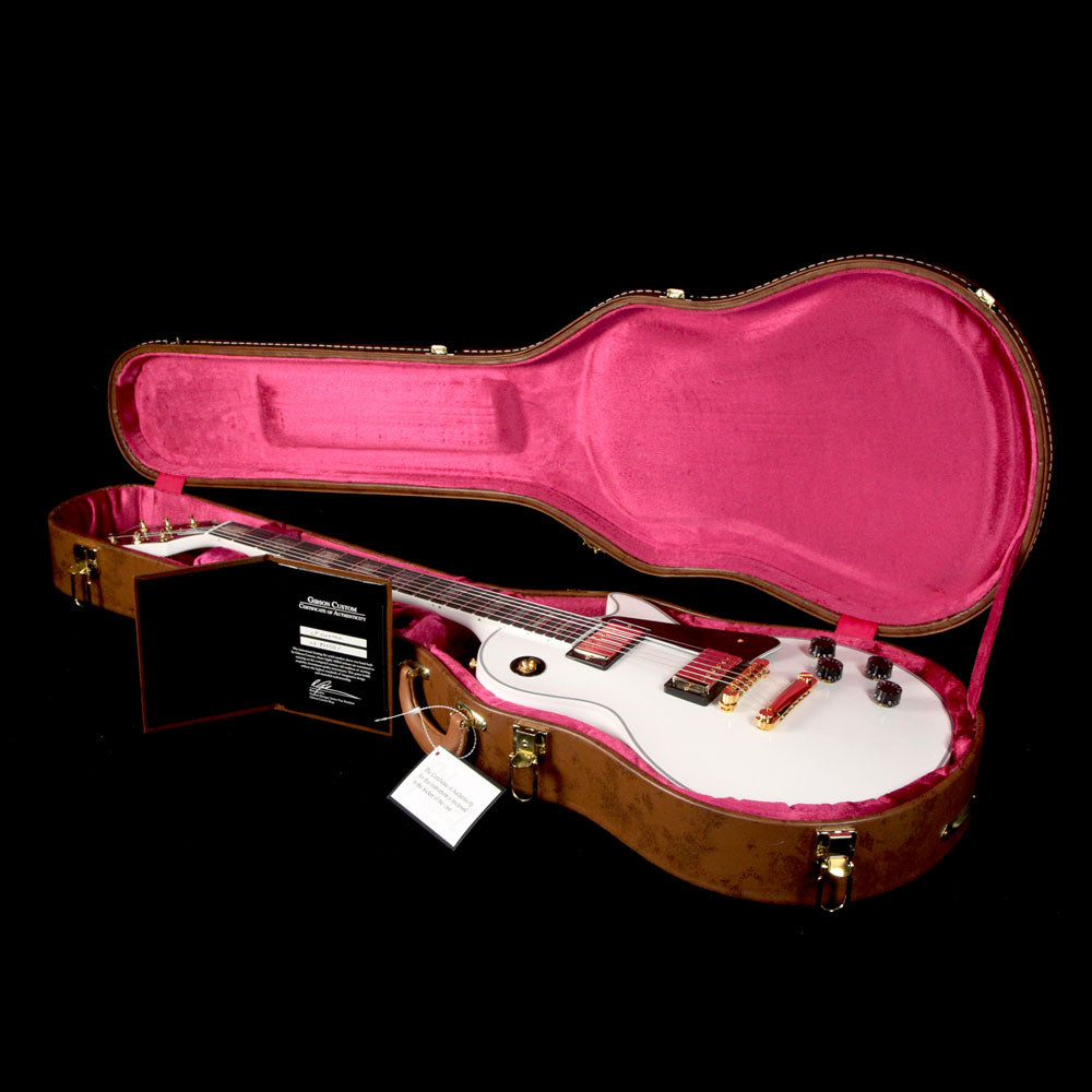 Gibson Custom Shop Limited Edition Les Paul Custom Sparkle Abalone Electric Guitar White Sparkle — 8
