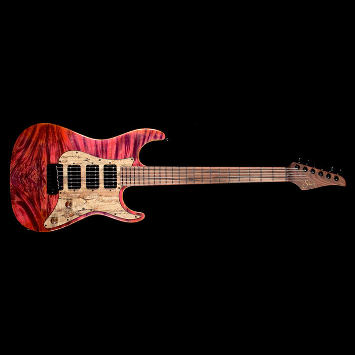 Used 2017 Suhr Standard Waterfall Burl Maple Top Electric Guitar Pink Algae