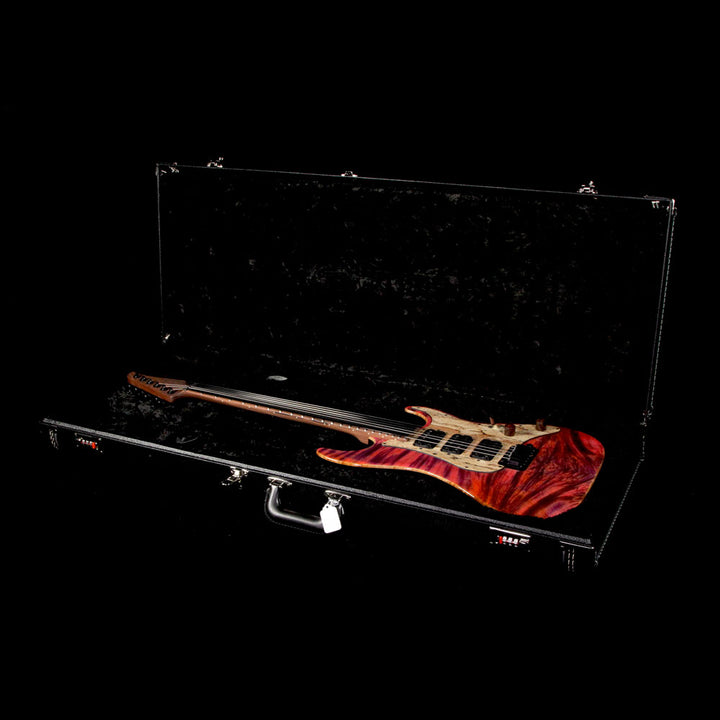 Used 2017 Suhr Standard Waterfall Burl Maple Top Electric Guitar Pink Algae