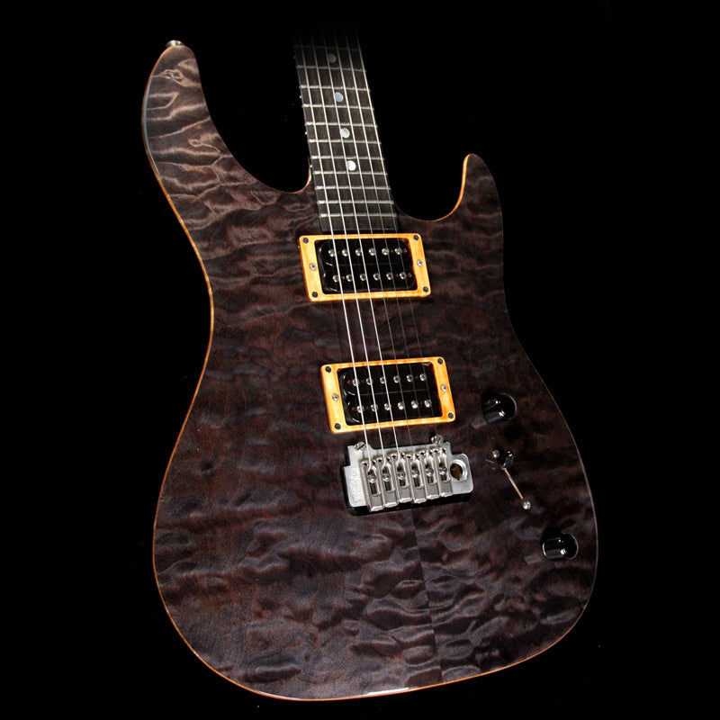 Used Brian Moore MC-1 Quilt Maple Electric Guitar Transparent Black — 1