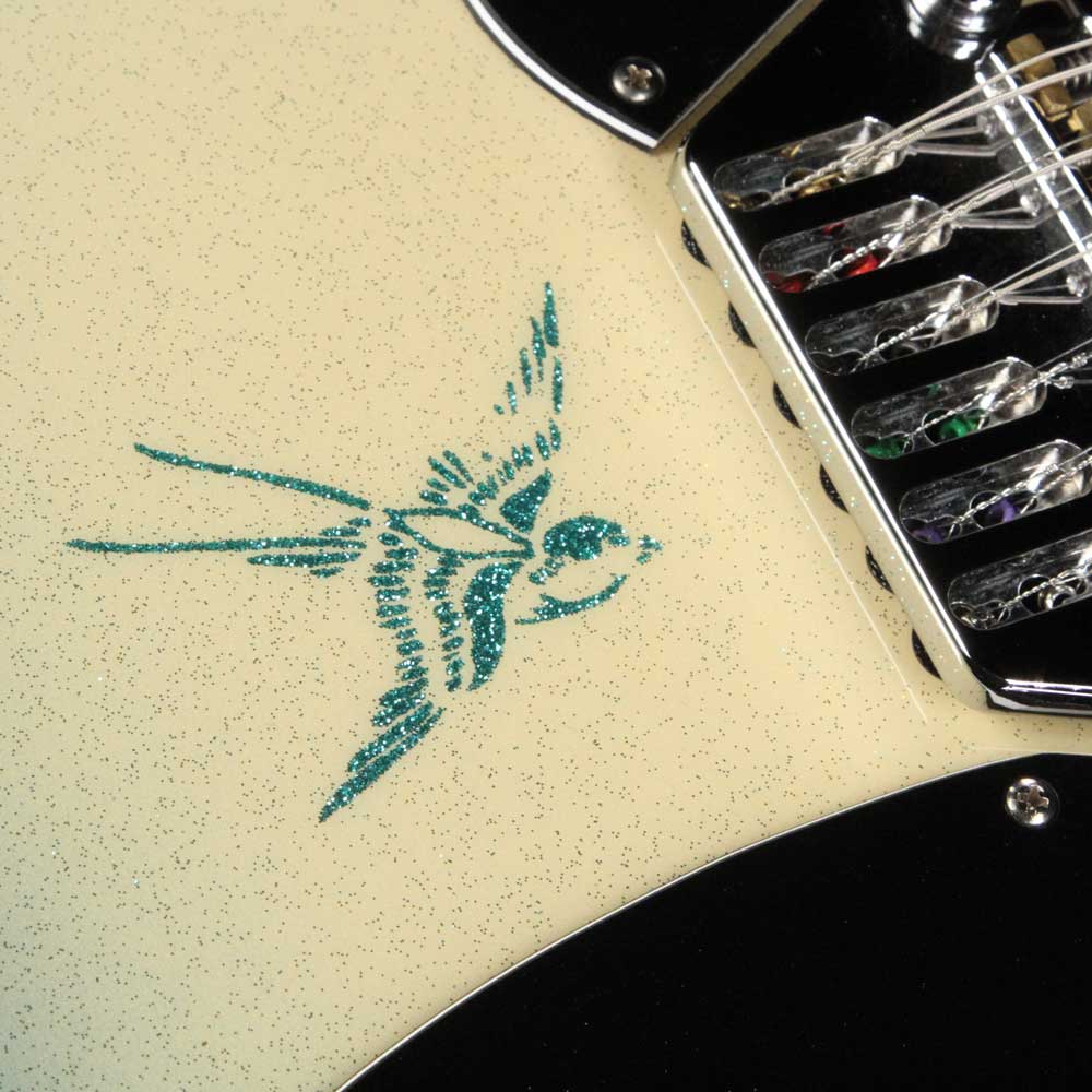 Ovation Glen Campbell Bluebird 12C Electric Guitar Creme to Blue Flake Burst — 5