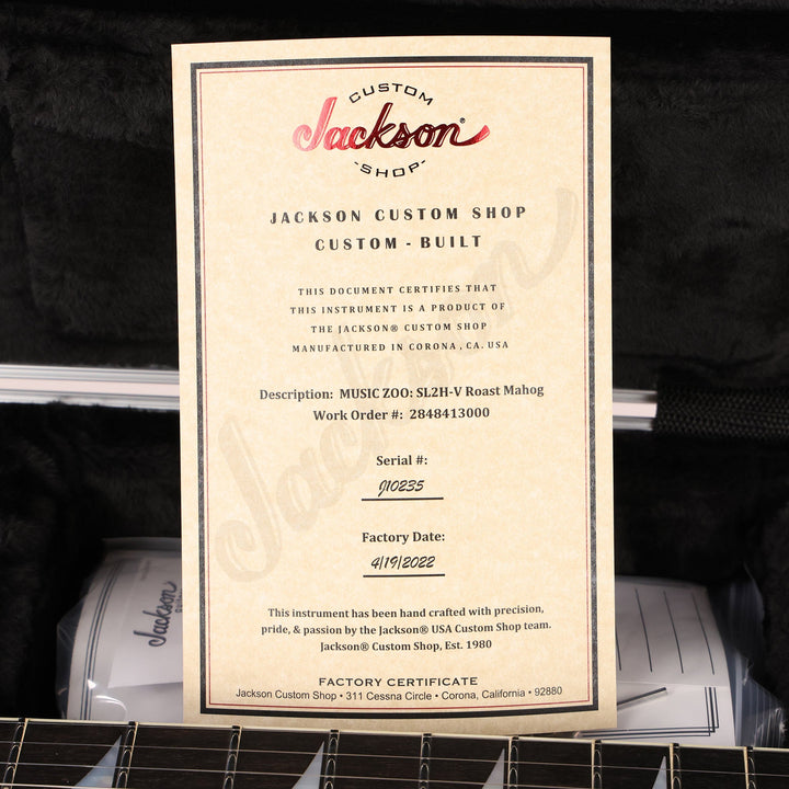 Jackson Custom Shop Exclusive SL2H-V Soloist Natural Series Mahogany Natural Oil