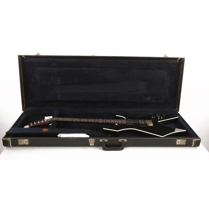 B.C. Rich USA Warlock Black with White Binding