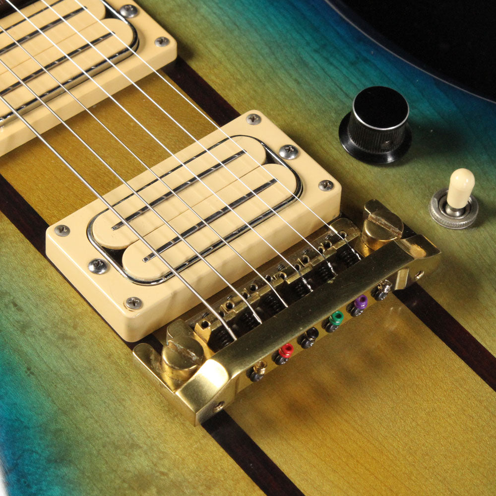 Used 1982 B.C. Rich Mockingbird  Electric Guitar Blue Green Burst — 6