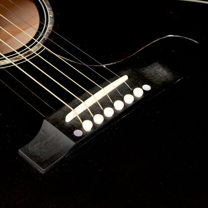 Used 2015 Gibson J-185 EC Hi-Performance Acoustic Guitar Trans Black