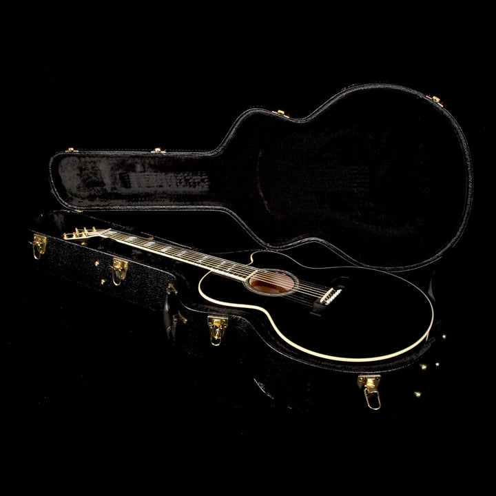 Used 2015 Gibson J-185 EC Hi-Performance Acoustic Guitar Trans Black