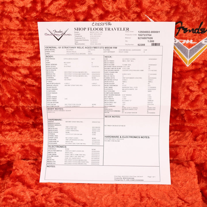 Fender Custom Shop '61 Stratocaster Relic Aged Firemist Silver over 3-Tone Sunburst Masterbuilt Dale Wilson