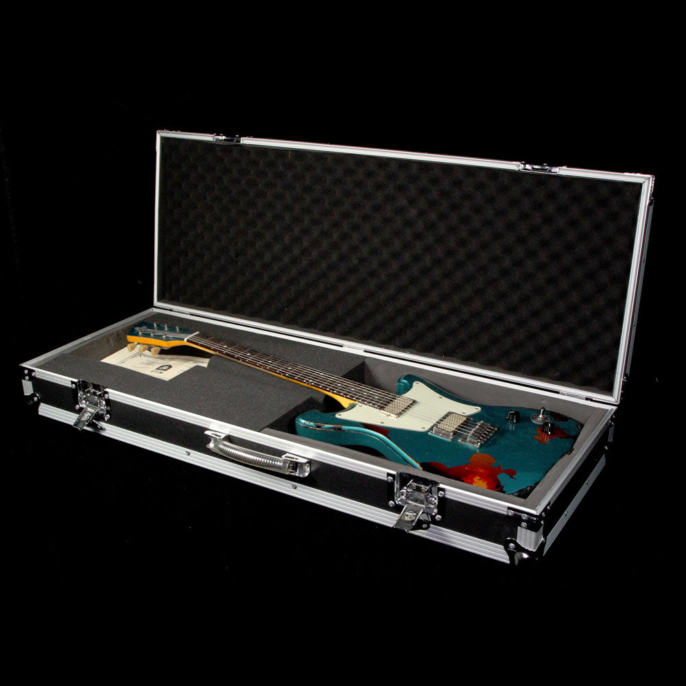 Used 2017 Wild Custom Guitars Wildmaster Electric Guitar Relic Teal Green over Sunburst — 8