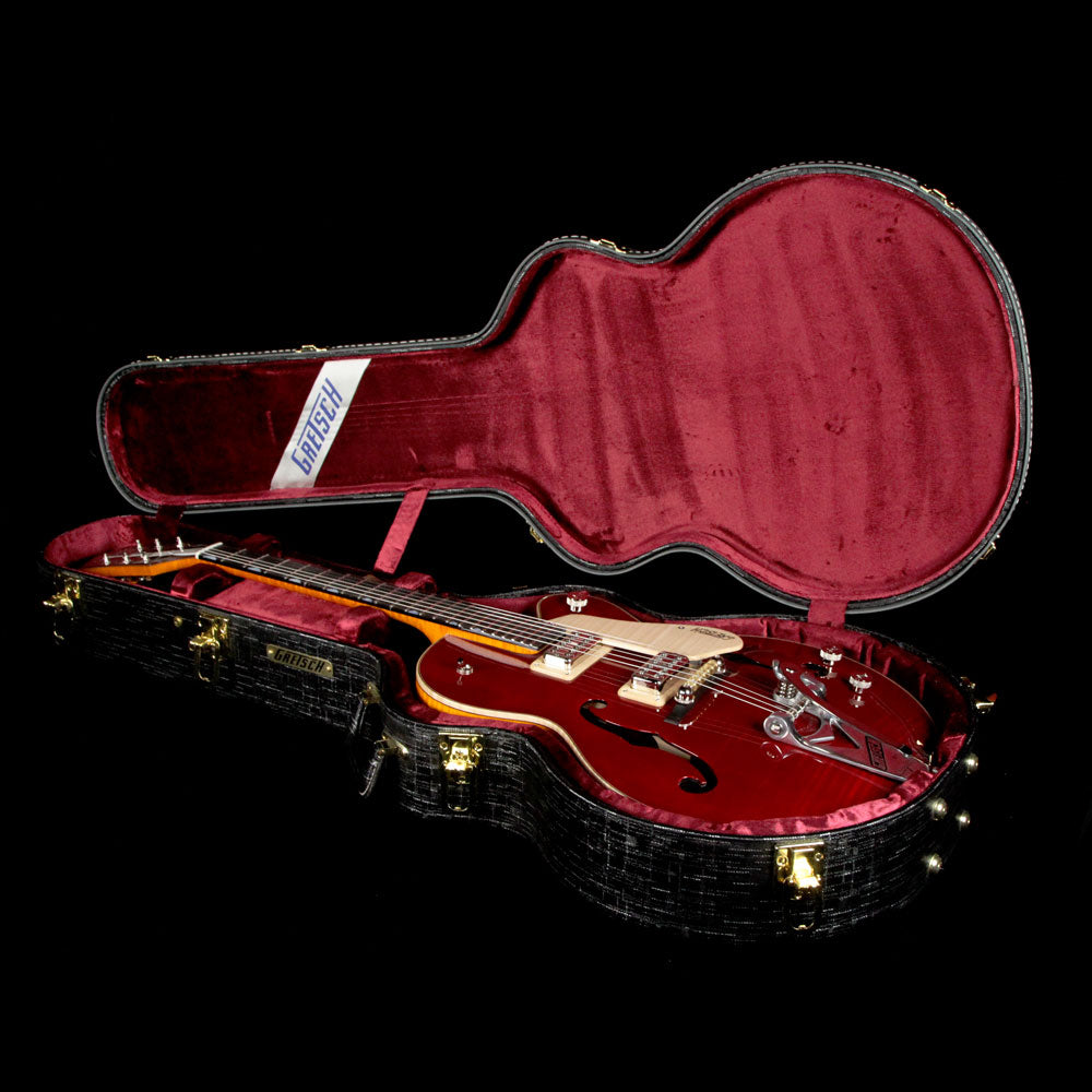 Gretsch Custom Shop G6118 135th Anniversary Masterbuilt Stephen Stern 2 Tone Dark Cherry over Amber Flame — 9