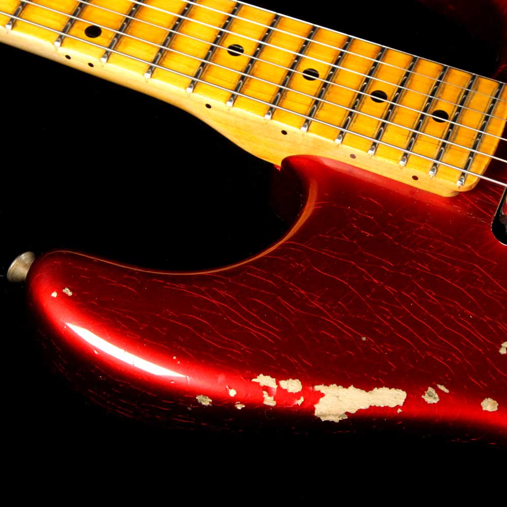 Used 2016 Fender Custom Shop Limited Edition Relic H/S Stratocaster Electric Guitar Candy Apple Red — 6