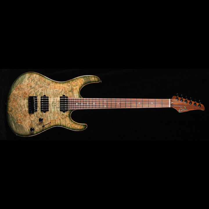 Suhr 2018 Select Modern Waterfall Burl Maple Electric Guitar Faded Green Small Burst