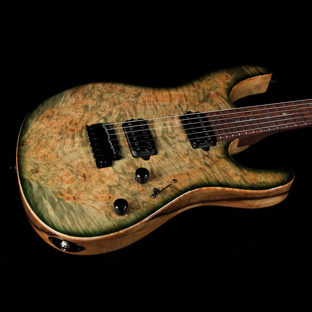 Suhr 2018 Select Modern Waterfall Burl Maple Electric Guitar Faded Green Small Burst — 5