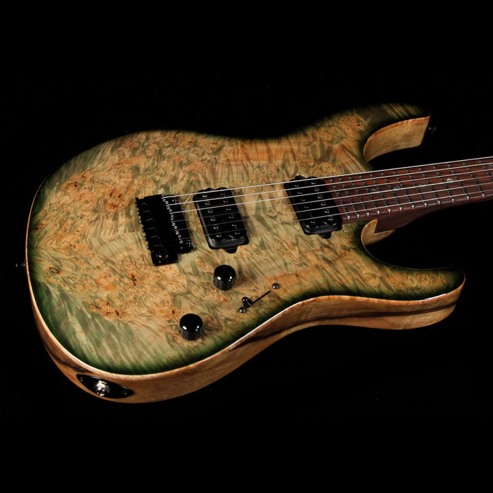 Suhr 2018 Select Modern Waterfall Burl Maple Electric Guitar Faded Green Small Burst