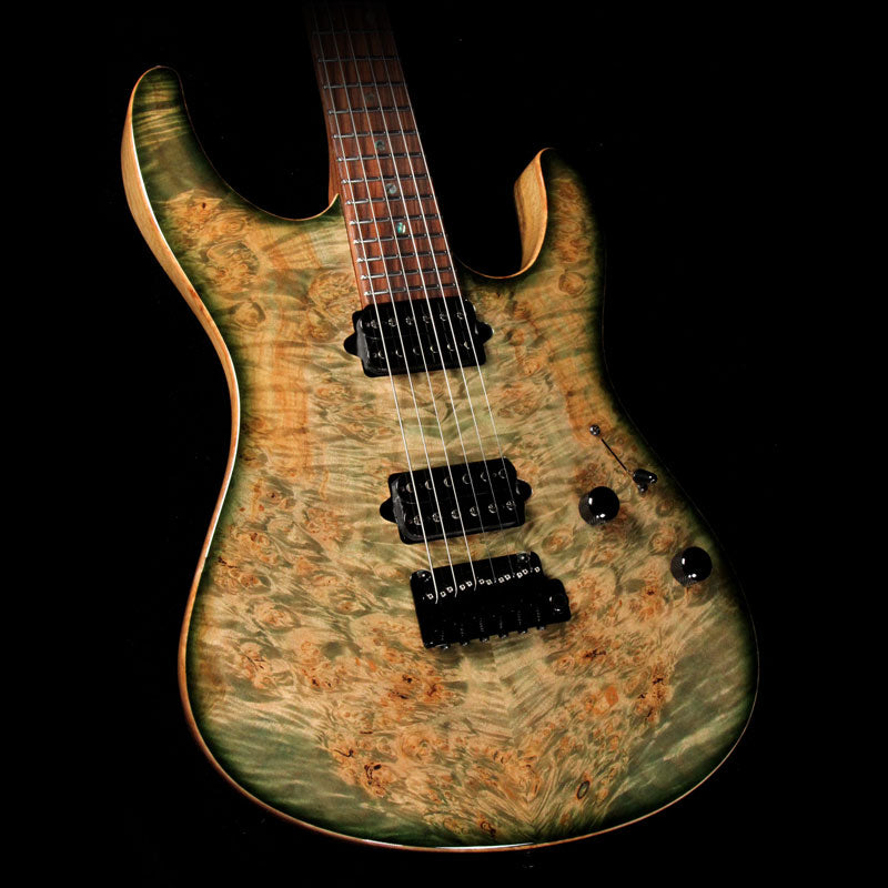 Suhr 2018 Select Modern Waterfall Burl Maple Electric Guitar Faded Green Small Burst — 1