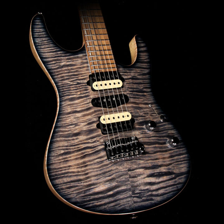 Suhr 2018 Select Modern Carve Top Curly Maple and White Limba Electric Guitar Transparent Blue