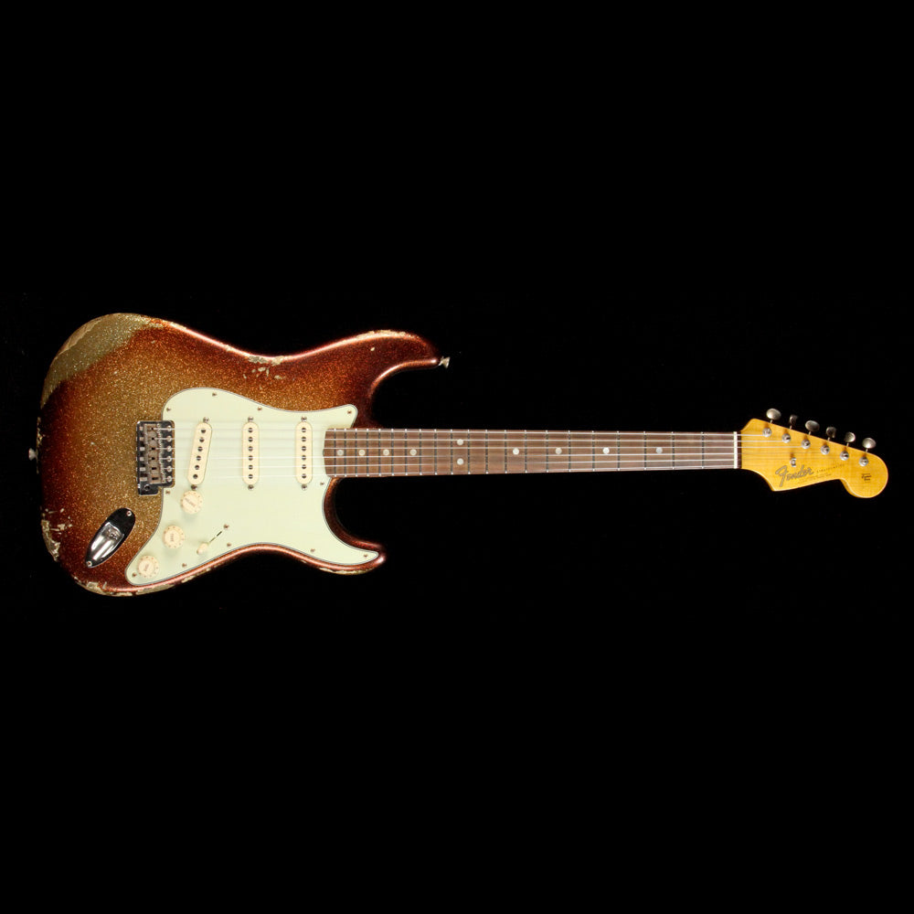 Fender Custom Shop 1965 Stratocaster 3-Tone Burst Sparkle Heavy Relic Flash Coat — 2