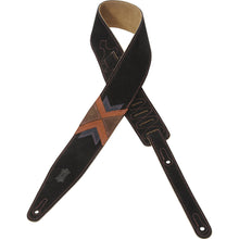 Levy's MS317LWS Suede Leather Guitar Strap Black