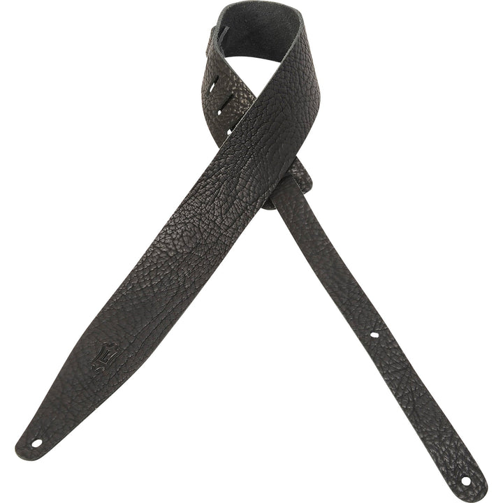 Levy's MVR317RTS Veg-Tan Leather Guitar Strap Black