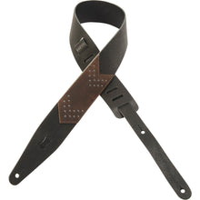 Levy's MV317CSH Veg-Tan Leather Guitar Strap Black