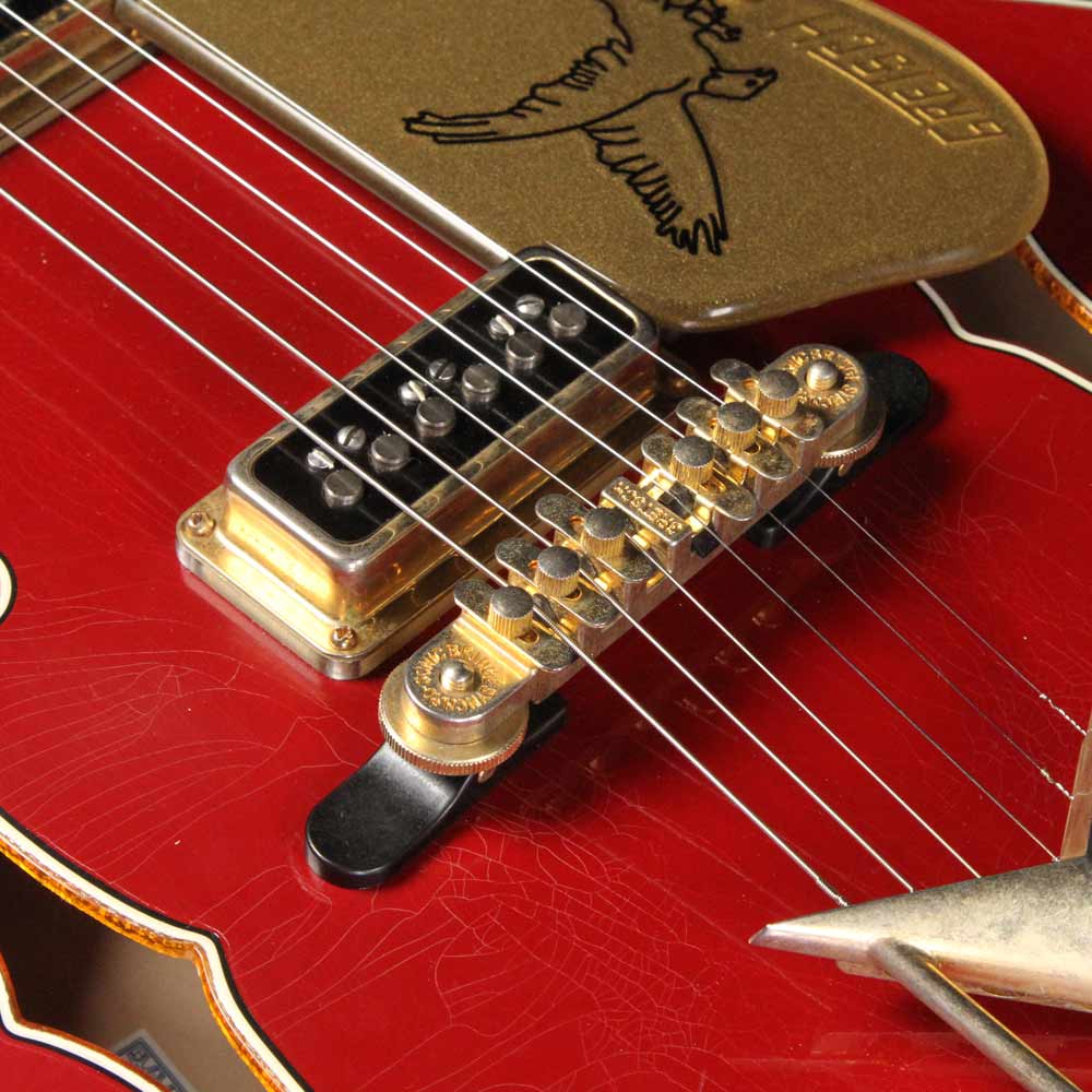 Used Gretsch Custom Shop G6136CST Falcon Relic Electric Guitar Firebird Red — 4