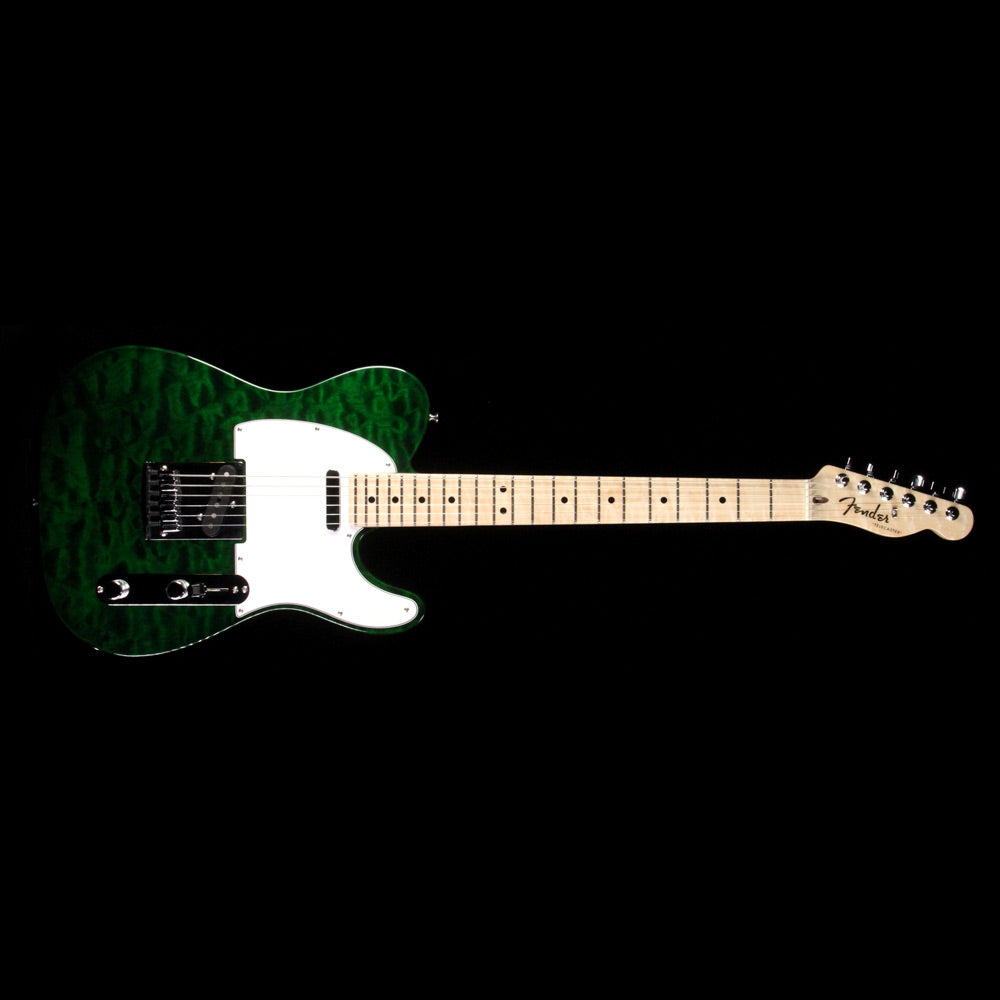 Used Fender Custom Shop Custom Deluxe Telecaster Emerald Green Transparent — 2