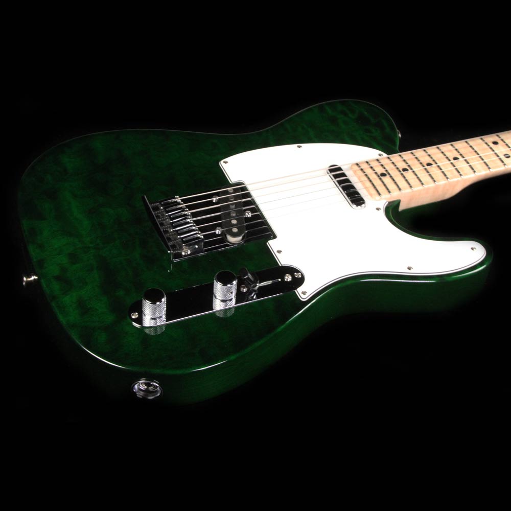 Used Fender Custom Shop Custom Deluxe Telecaster Emerald Green Transparent — 5