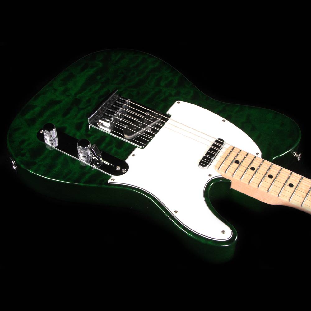 Used Fender Custom Shop Custom Deluxe Telecaster Emerald Green Transparent — 6